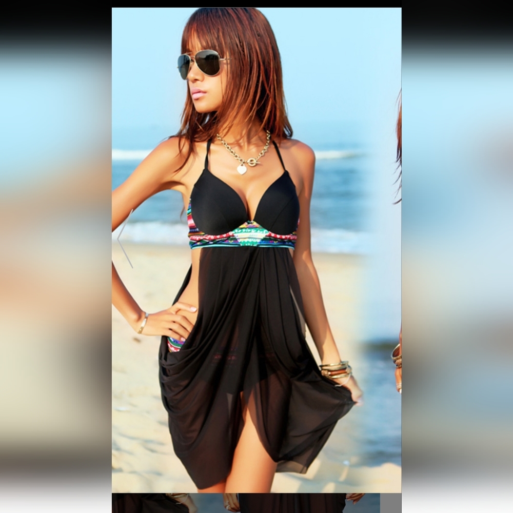 Nwot push up sheer tankini